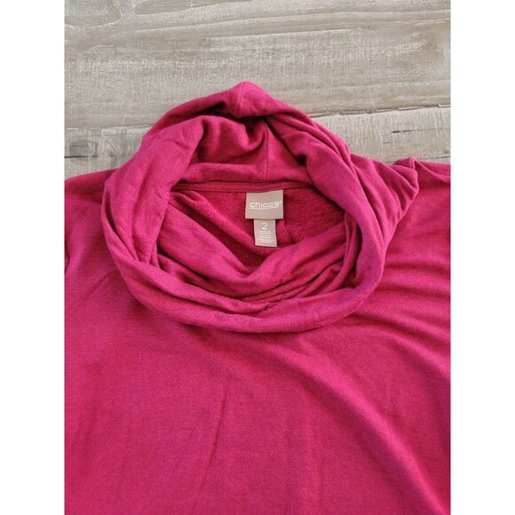 Chico's Women's Turtleneck Shirt Maroon 3/4 Sleeve Top Size 2 ( Size Large) - Picture 6 of 11